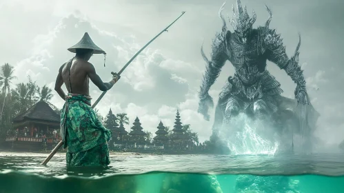 Mythical Encounter by the Village