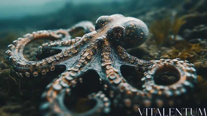 AI ART Intricate Marine Scene Featuring an Octopus