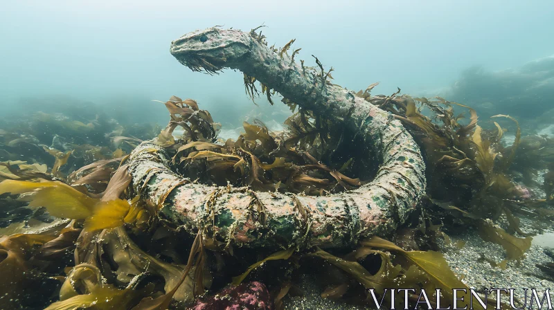 Mysterious Underwater Sea Serpent AI Image