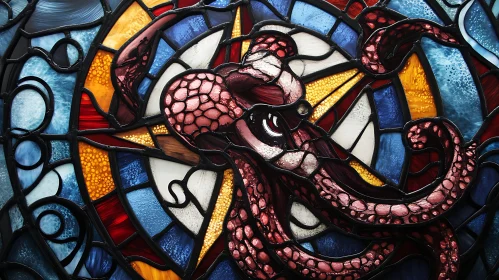 Intricate Marine Life Stained Glass Art