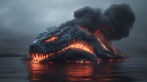 Lava-Covered Monster in the Sea