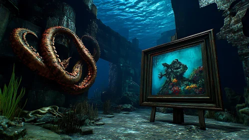 Kraken Tentacles in Submerged Ancient Ruins
