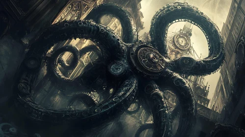 Retro-Futuristic Gears in Historical Architecture