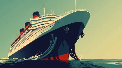 Majestic Ocean Liner on a Serene Voyage