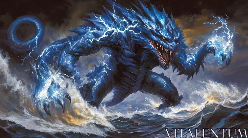 Thunderous Sea Creature AI Image