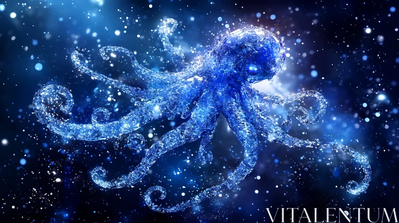 Celestial Octopus in a Mystical Marine World AI Image