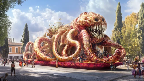 Fantastical Art Installation with Tentacles