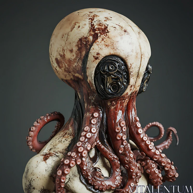 Alien with Tentacles Artistic Sculpture AI Image