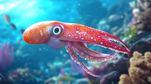 Marine Life: Squid Among the Corals