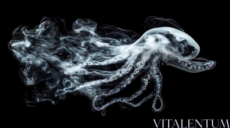 Swirling Smokey Octopus Creation AI Image