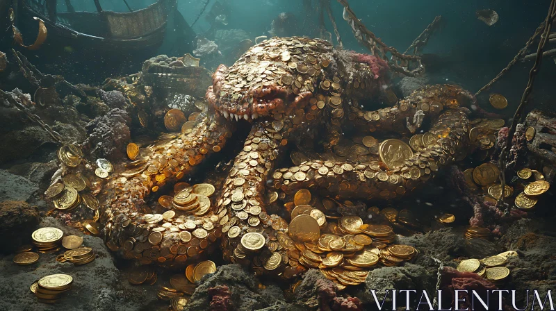 Sea Treasure: Octopus and Gold Underwater