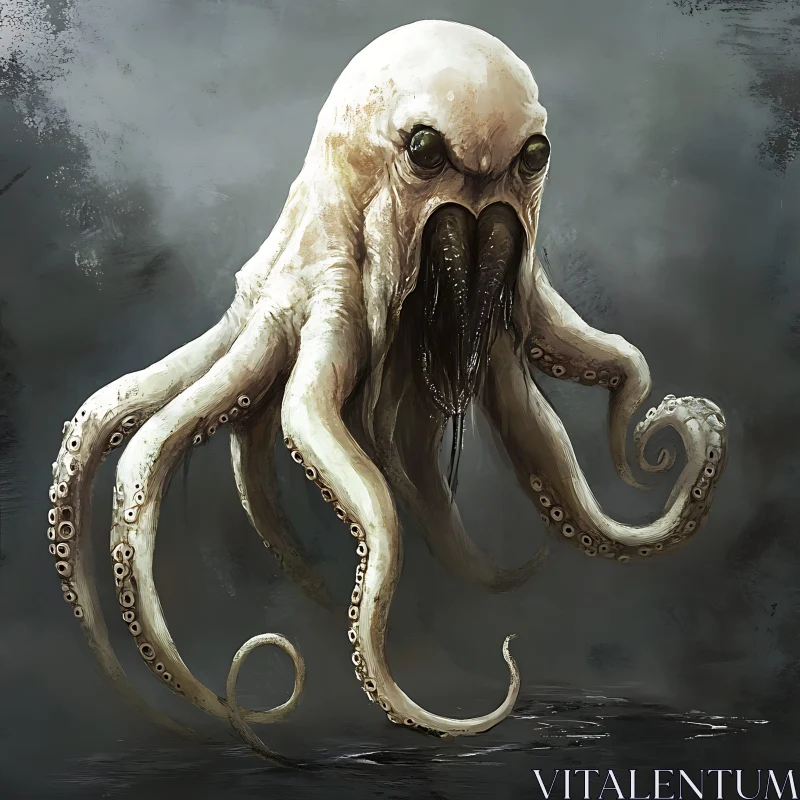 Ominous Sea Monster with Massive Tentacles AI Image