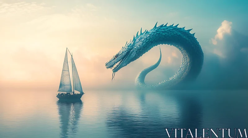 Sailing with the Sea Serpent AI Image