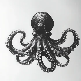 Detailed Octopus Art with Tentacles