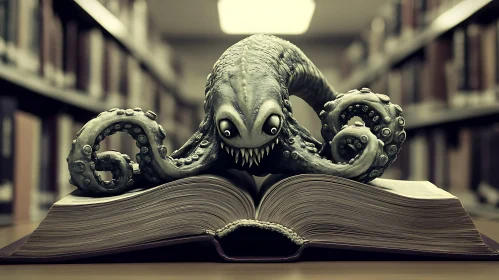 Library Creature: Octopus with Sharp Teeth