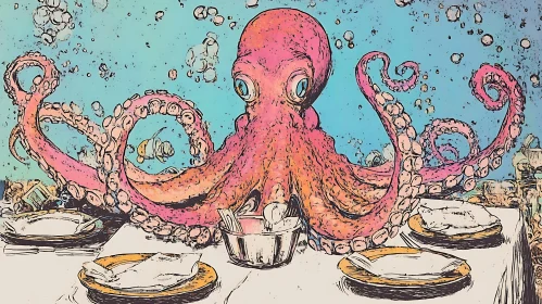 Octopus at the Underwater Dining Table