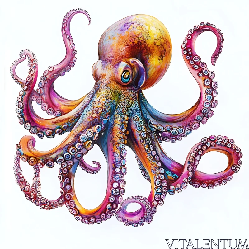 Intricate Aquatic Octopus Art AI Image