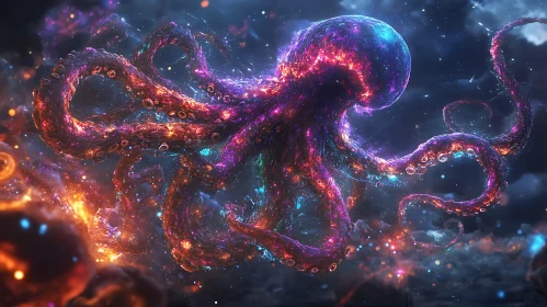 Ethereal Octopus in a Cosmic Nebula