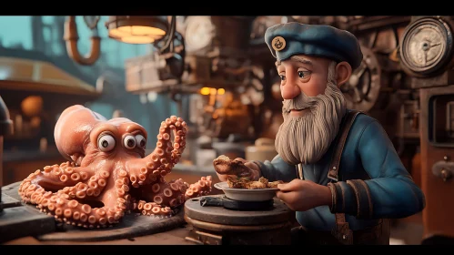 Sailor's Steampunk Supper with Octopus