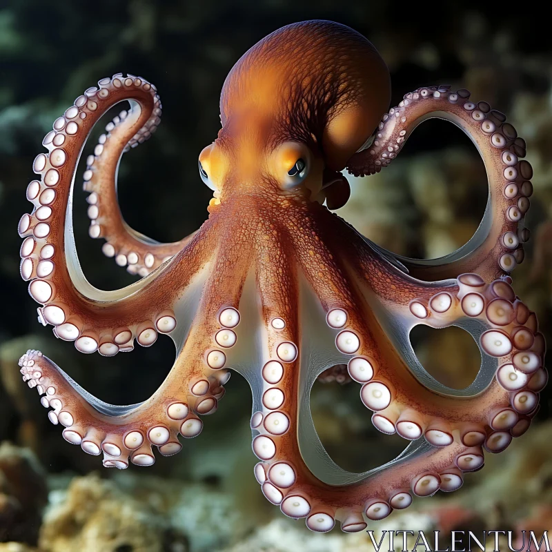 Colorful Octopus Underwater AI Image