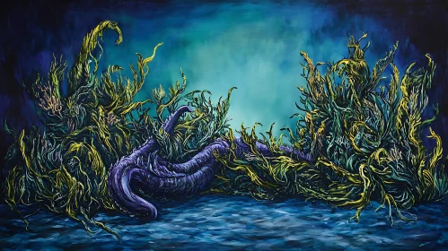 Abstract Oceanic Imagery with Tentacles