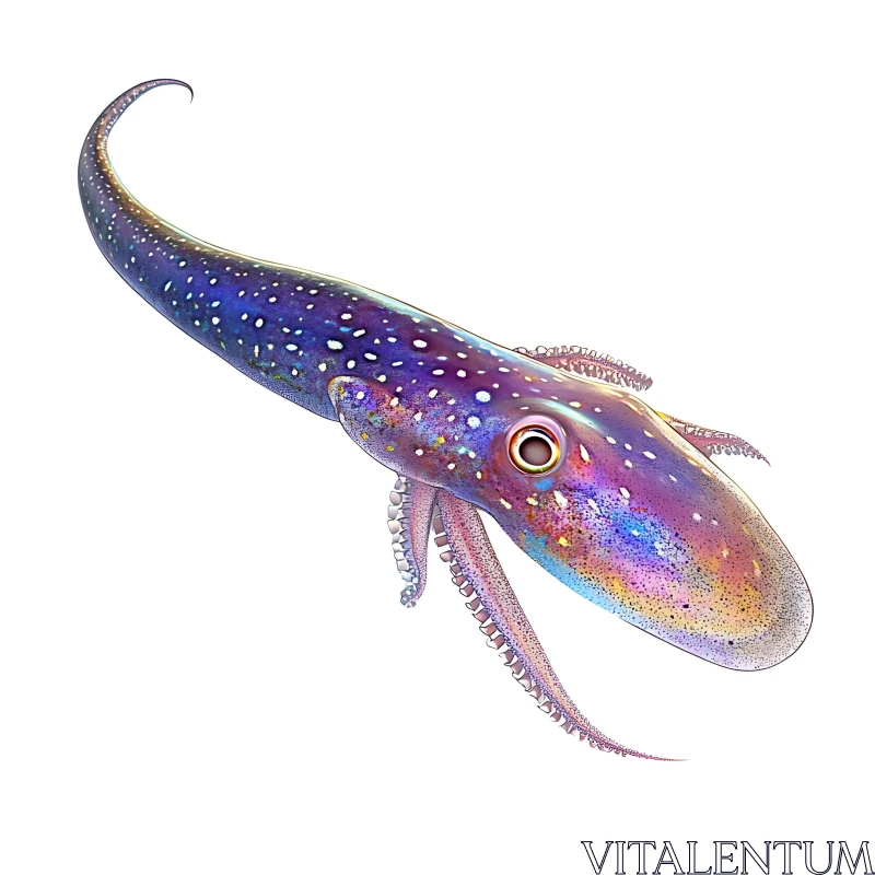 Colorful Squid Drawing with Intricate Patterns AI Image