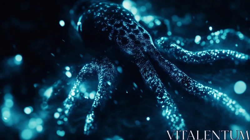 Glowing Octopus Underwater