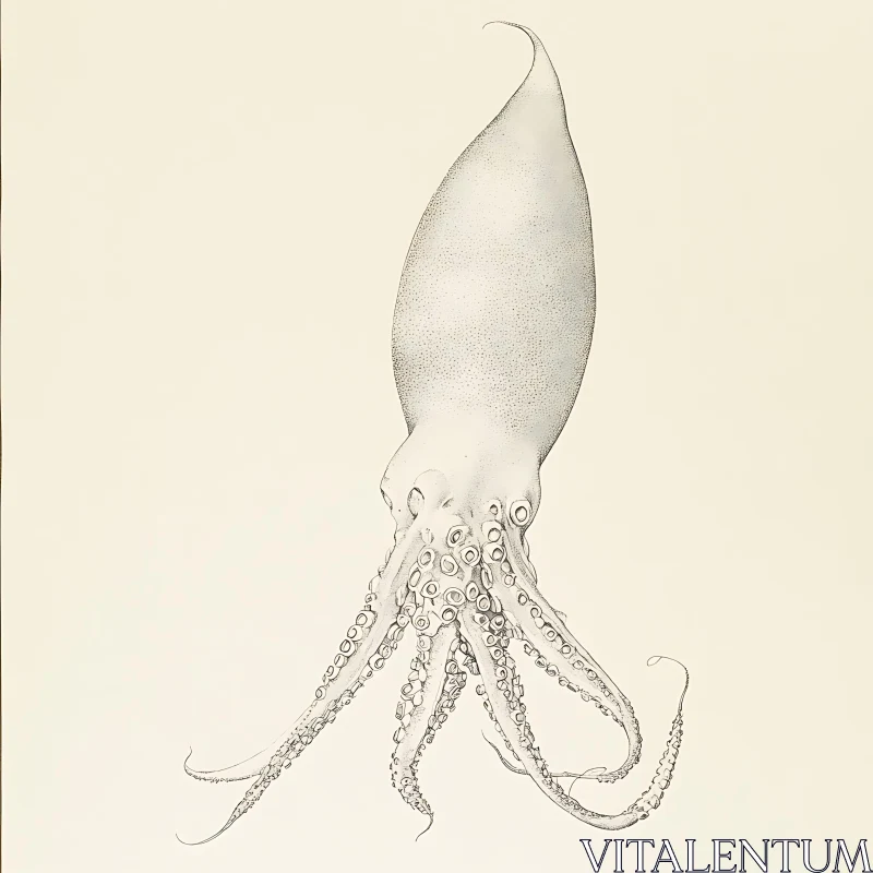 Intricate Squid Illustration AI Image