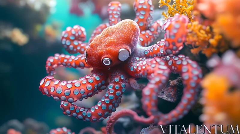 Colorful Octopus in an Underwater World AI Image