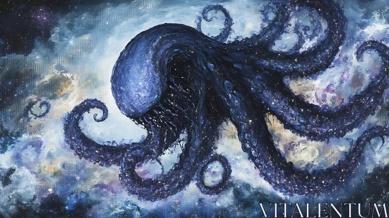 AI ART Abstract Octopus in Space Artwork