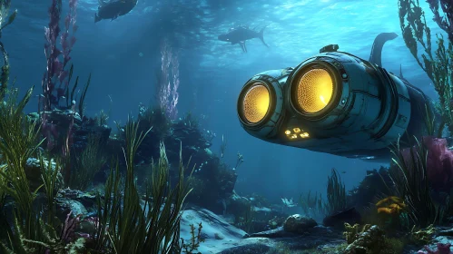 Submarine Adventure in a Colorful Ocean Reef