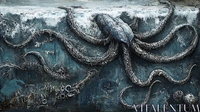 Colossal Sea Monster with Tentacles AI Image