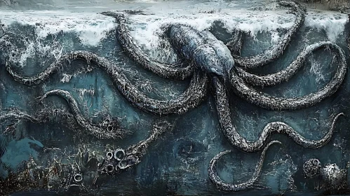 Colossal Sea Monster with Tentacles