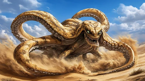 Creature with Tentacles in Desert