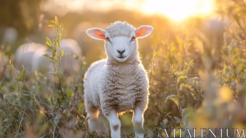 AI ART Lamb in Sunset