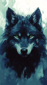 Wolf's Gaze in Abstract Art