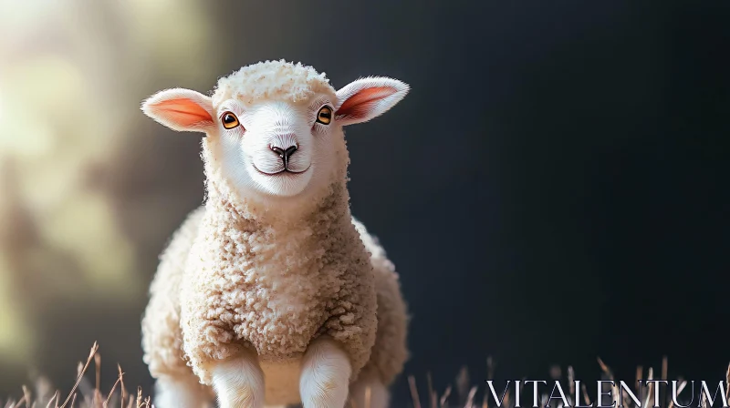 AI ART Gentle Lamb Portrait in Warm Light