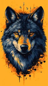 Vivid Wolf Face Artistic Rendering