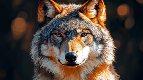 Majestic Wolf Face Close-up