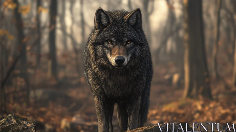 Wolf in Autumn Fog