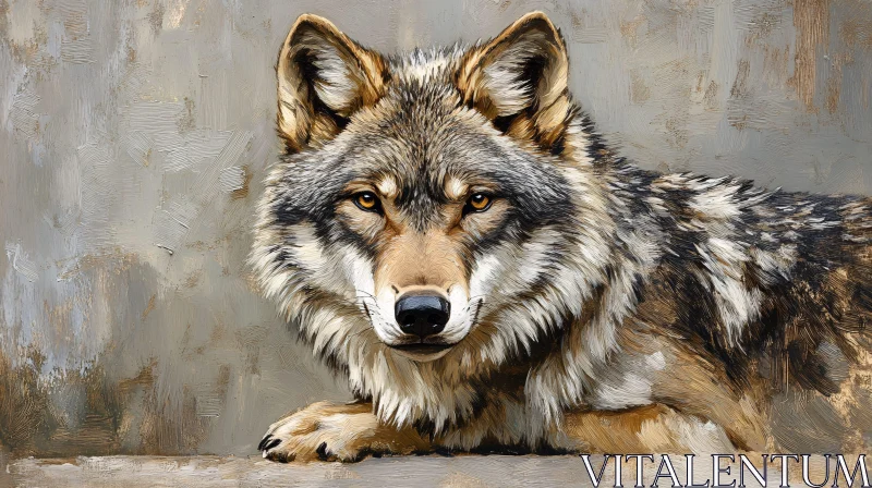 AI ART Wildlife Wolf Painting