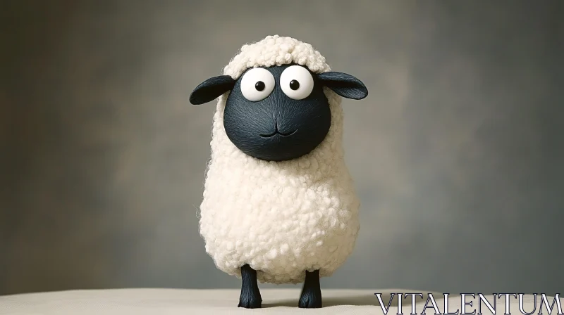 AI ART Cheerful Cartoon Sheep