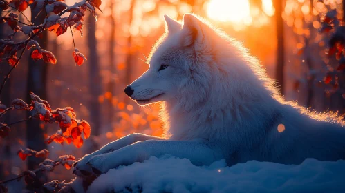 Majestic Wolf at Sunset