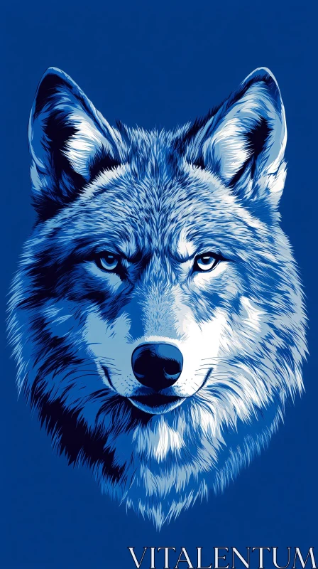 AI ART Striking Wolf Illustration