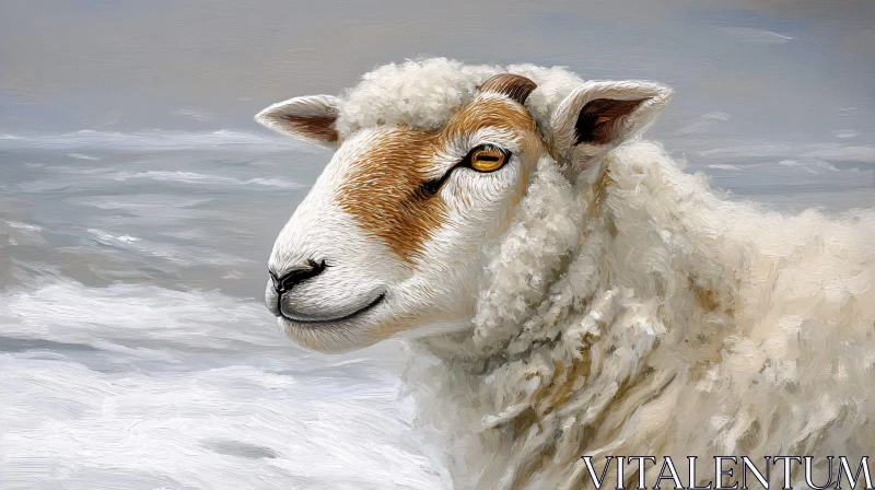 AI ART Textured Sheep Art