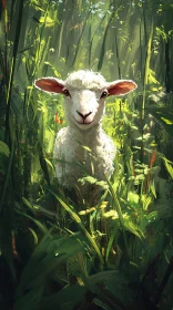 Serene Nature with Lamb