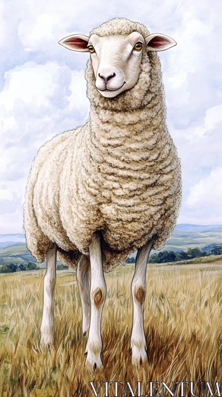 Serene Sheep Amongst Golden Fields