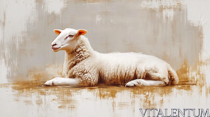 AI ART Pastel Sheep Painting