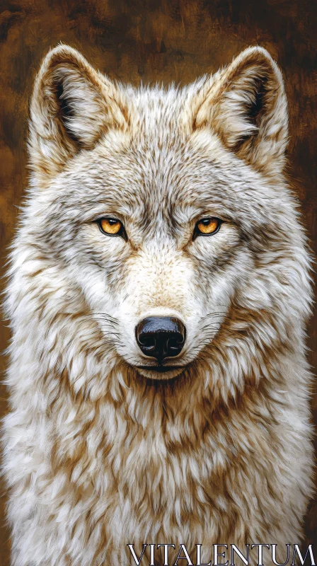 AI ART Regal Wolf Close-Up