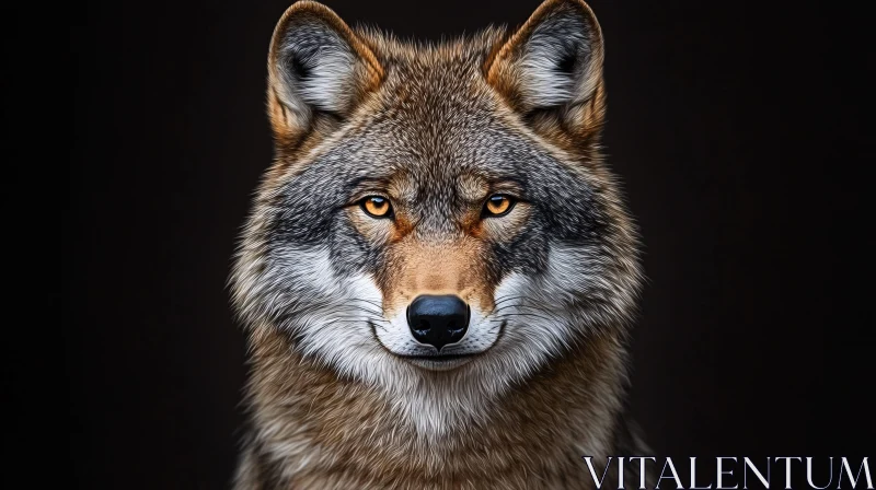 AI ART Wild Wolf Close-Up